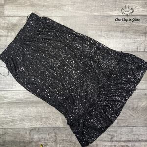 Blue Rain Women's Sequin Layered Elastic Waist Skirt Size XS